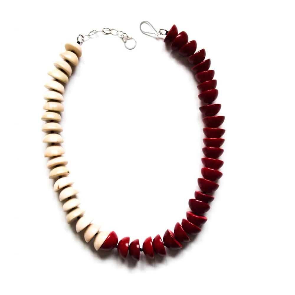 NEW ARTYFACTOS women's luna necklace in red-natural